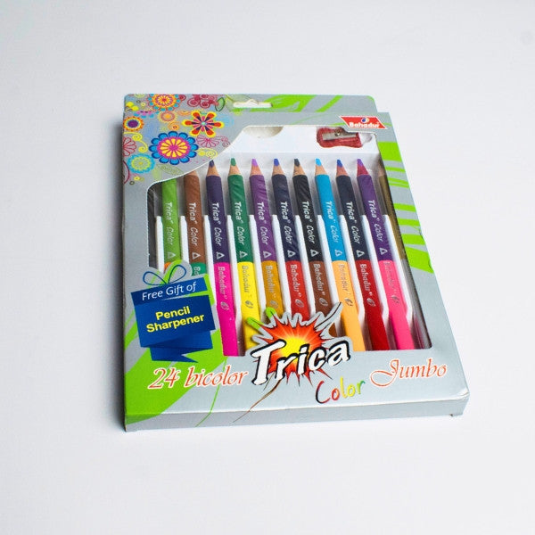 Bahadur Trica Jumbo Pack Of 12 Bicolour Pencils - Image 2