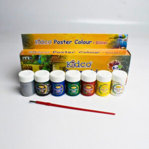 Kidco Poster Colours + Glitter - 7 Colours with Brush