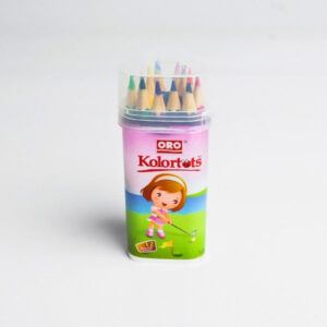 ORO KOLORTOTS Tin Jar of 12 Colour Pencils (Half Size)