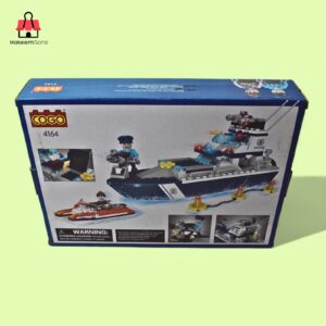 COGO Police Patrol Ship Kids Building Blocks City Police Station Build Bricks Toys